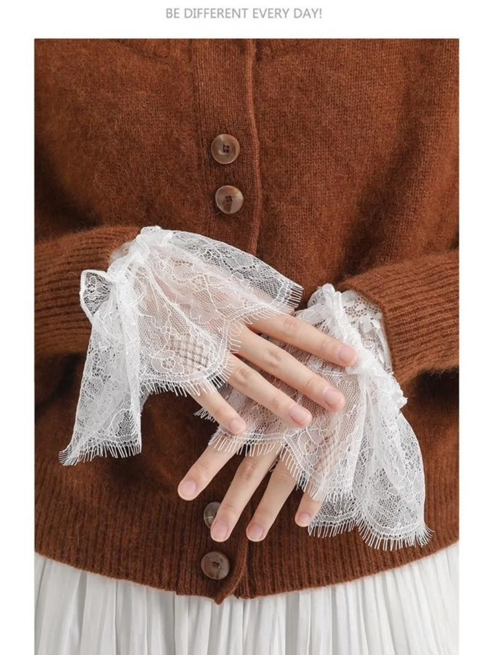 Black Lace Fingerless Wrist Gloves - Elegant Women's Accessory